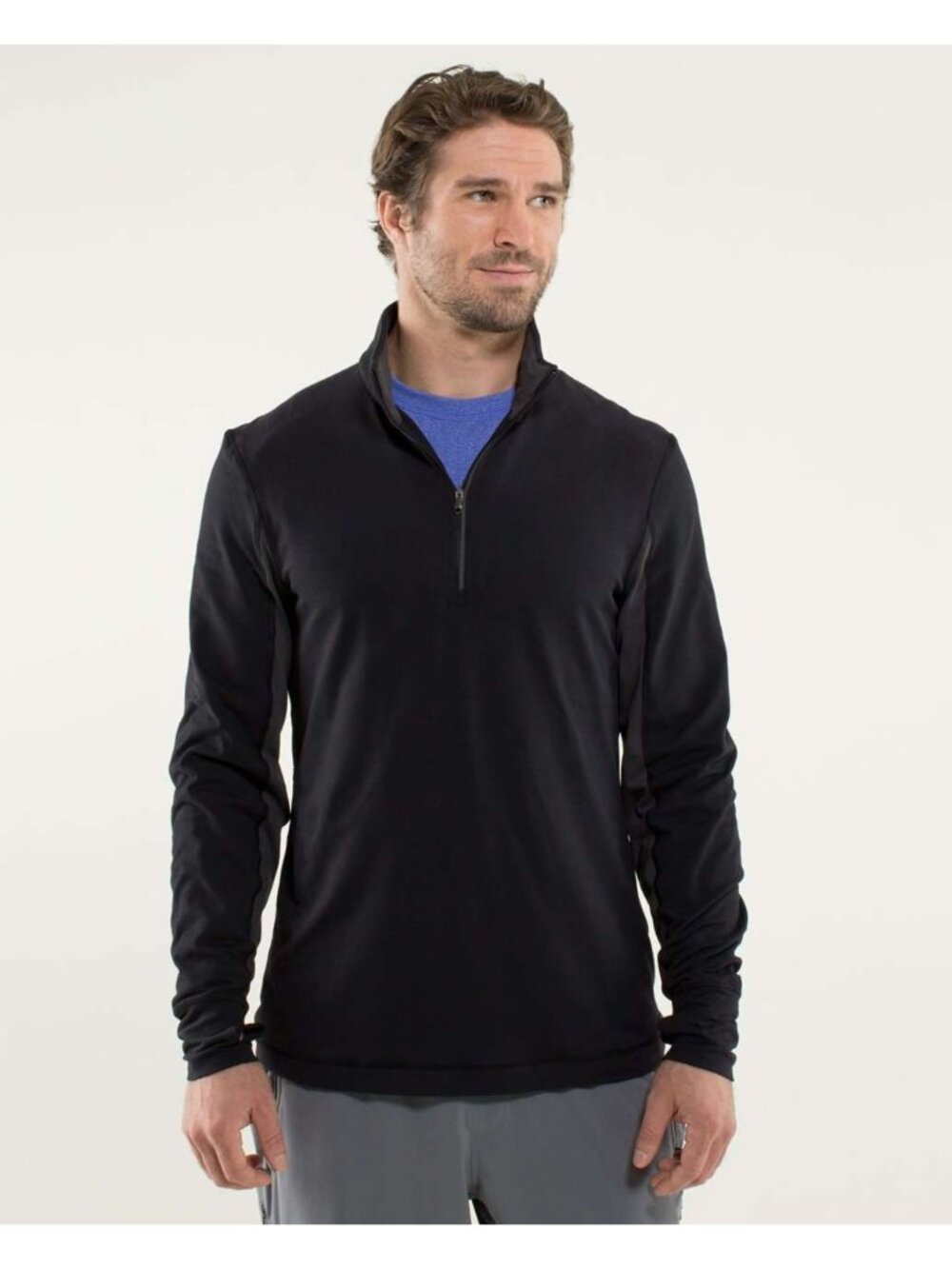 Lululemon Men’s Surge Warm 1/2 Zip – Black – Reflective Detail – Size M